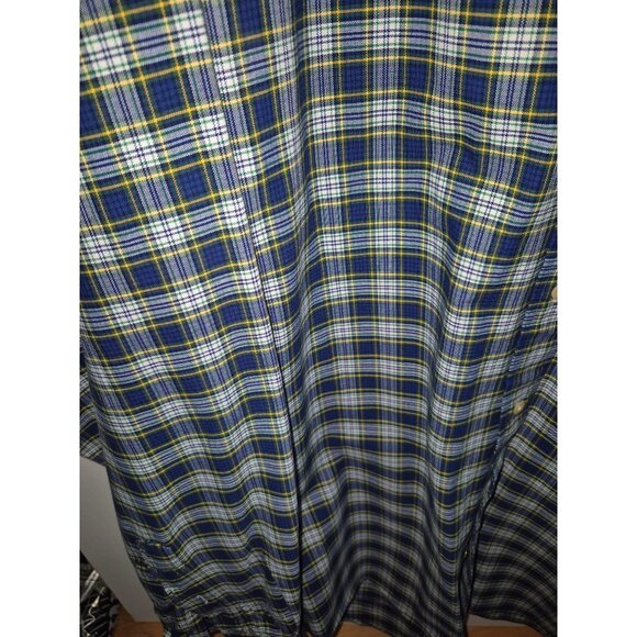 Ralph Lauren Mens 3XLT Classic Fit Button-Down Plaid Shirt Navy/Yellow - Picture 6 of 10